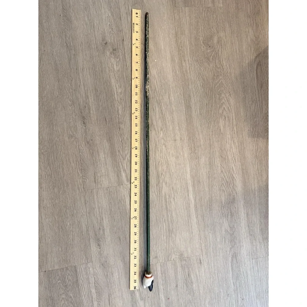 Vintage Carnival Cane Stick Porcelain French Bull Dog Head 34